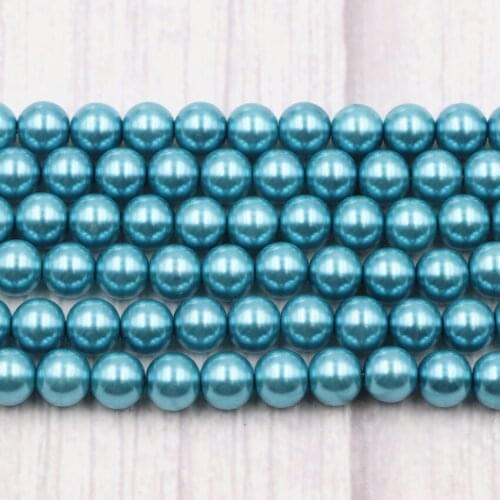 New Handmade DIY Necklace Bracelet Imitation Pearl Beads Round Loose Beads Accessories Glass Pearls Shell Jewelry Making 15" B7