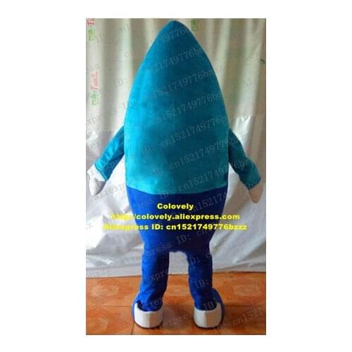 Original Blue Rocket Fire Arrow Missile Mascot Costume Adult Size With Sharp Cone Head Cylinder Long Body No.6329 FS