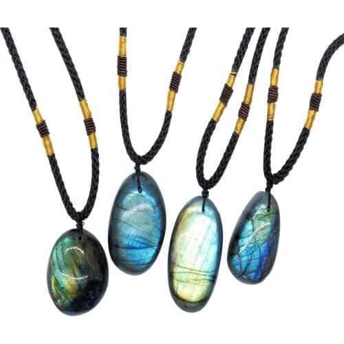 Labradorite Necklace Irregular Shape Unique Natural Stone Pendant Perfect For Crystal Meditation And Chakra Balancing