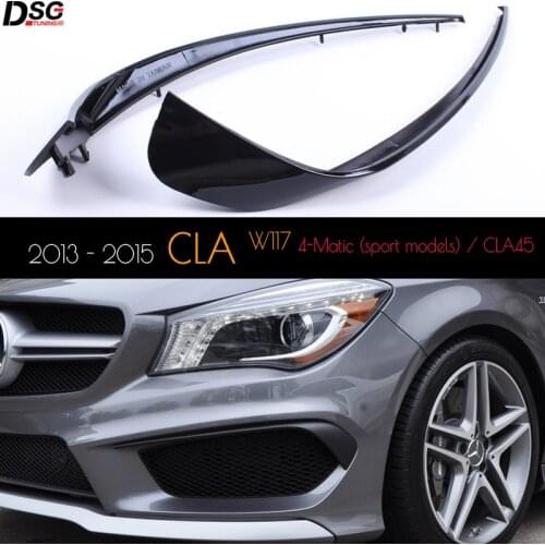 For W117 CLA Class (or C117 X117) Pre-facelifted (2013 - 2015) CLA200 CLA250 CLA45 Gloss Black Front Bumper Canards