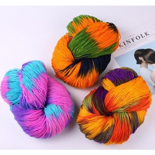 50g Mixed Colorful Knitting Yarn Acrylic Fiber Soft Anti-Pilling Dyed Hand-Knitted Crochet Thread for DIY Craft Sweater