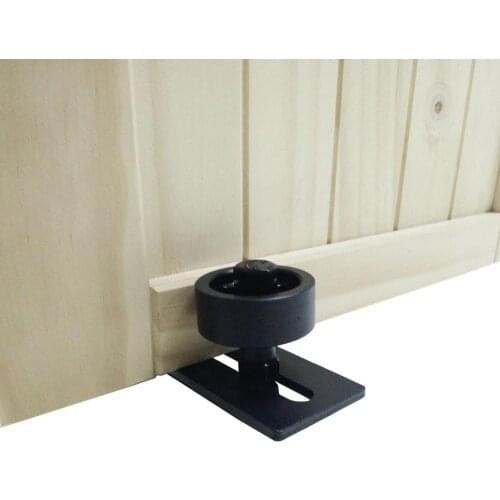 Carbon steel Adjustable Black Powder Coated Bottom Floor Guide Stay Roller Barn Door Hardware