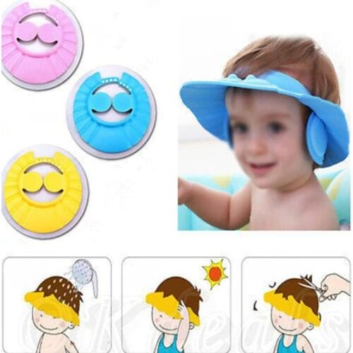 Kids Baby Child Adjustable Soft Waterproof Shield Shampoo Shower Bath Easy Wash Hair Shield with ear Protect Ear and Eyes