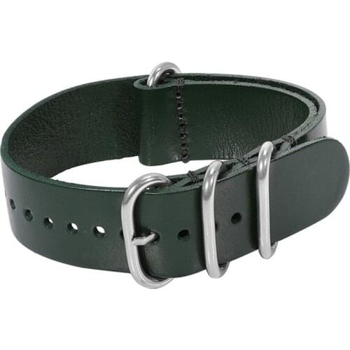 Nato 14mm 16mm 18mm 20mm 22mm 24mm Genuine Leather Straps For Samsung Gear S3 S2 for Amazfit GTS 2e Watchband Oily Vintage