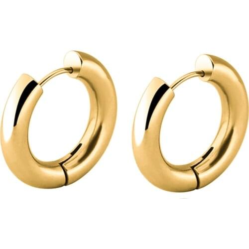 Thick earrings, golden circle, stainless steel earring earrings, golden circle earrings, men and women, punk, 2020