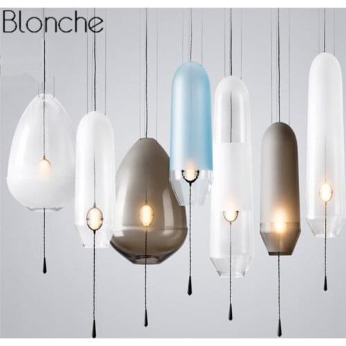 Nordic Glass Pendant Lights Modern Led Hanging Lamp Industrial Decor Luminaire for Dining Room Kitchen Indoor Lighting Fixtures
