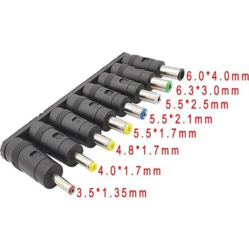 8PCS/Set AC DC Power Universal Plug Jack Adapter DC 5.5x2.1mm for Computer Cable Notebook LaptopCharger Adapter Power Supply
