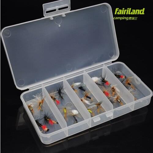 Money-saving High Quality 120 pcs/lot Fly Fishing Lures 16mm Hook Length Fly Fishing Baits Multi-color Dry Flies w/ Tackle Box
