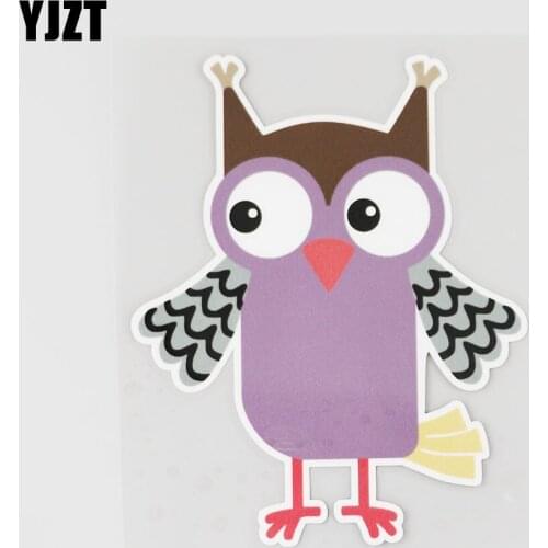 YJZT 11.6CMX14.2CM Interesting Owl PVC Decal Cartoon Modeling Car Sticker Window 11B-0358