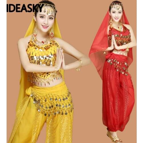 Womens belly dance India dance clothing,dance exercise practice costume set Bollywood Indian Belly Dancing Costumes Women suits