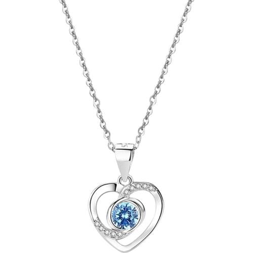 LAC1 S925 Sterling Silver Eternal Heart Pendant Female Fashion Light Luxury Heart-shaped Necklace Valentines Day Gift