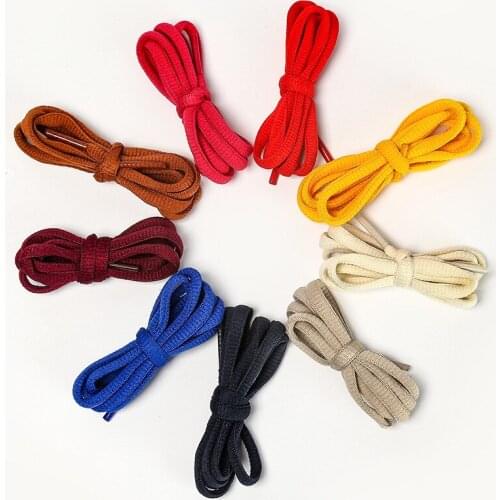 1 Pair of 57-Color Shoelaces Casual Cloth Shoes Adaptation Semi-Elliptical Polyester Solid Color Shoelaces Sports Shoelaces