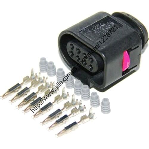 10Sets/lot 8pin 1J0973714 Flat Housing connector plug Automotive Electrical Connector Repair for AUDI VW Jetta Passat Skoda VAG