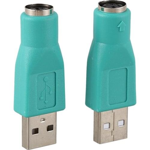 2 Pcs USB 2.0 Male to PS/2 Female Mouse Keyboard Adapter Connector