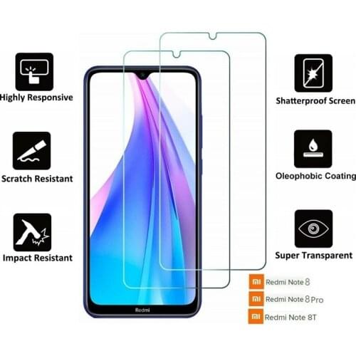 2Pcs Protective Glass For Xiaomi Redmi Note 8 Note 8 Pro Note 8T Clear Tempered Glass Redmi Note 8T 8 Pro Screen Protector Film