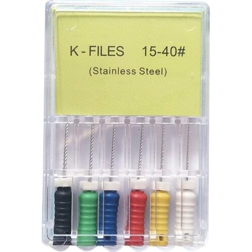 5pack Dental Endo K Files 31mm Stainless Steel K Files 15-40# Endodontics Files Root Canal Cleaning Dental Endodontic Instrument
