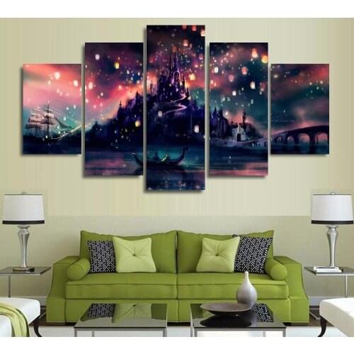 5 pieces of household adornment wall panel above landscape oil painting art
