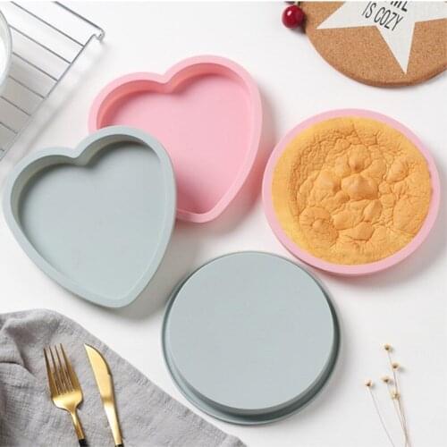 6 Inch Silicone Cake Mold Round Love Heart Mousse Bread Muffin Pan Bakeware Mould Tray Home Use Kitchen Accessories Baking Tools
