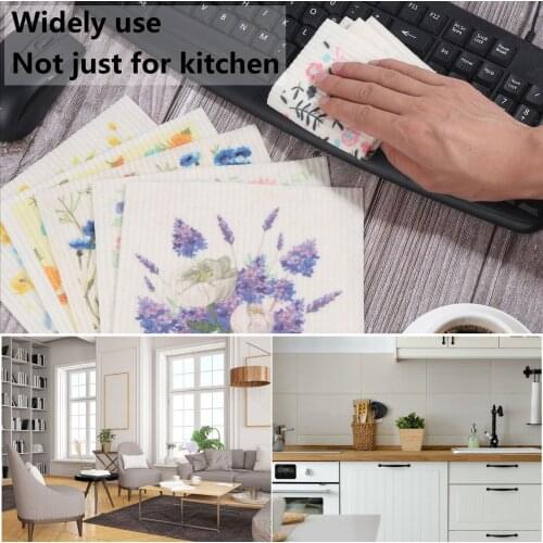 6pcs Mixed Fruit Swedish Dishcloths Reusable Dish Towels Absorbent And Fast Dry Cleaning Cloths For Home Kitchen