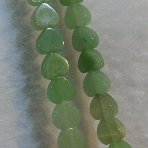80pcs Hot Sale Love Heart Shaped Green Aventurine Serpertine Natural Quartz Stones Crystal Loose Beads for Jewelry Making Free