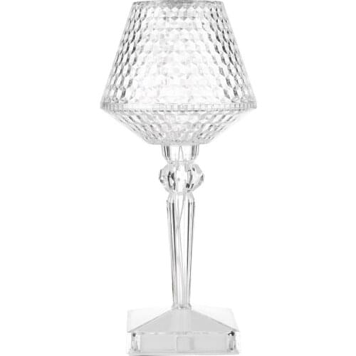 Diamond Table Lamp Acrylic Transparent Prism Desk Night Light Bedroom Bedside Bar Crystal Lighting Decorations Fixtures Gift