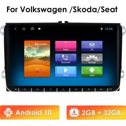 Android 2din Car Radio for POLO GOLF 5 6 POLO PASSAT CC B6 TIGUAN TOURAN EOS SHARAN SCIROCCO CADDY GPS Navi 9 INCH Stereo Player