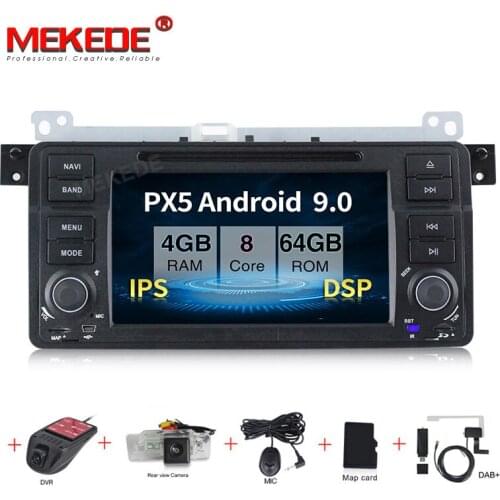 MEKEDE Auto Radio 1 Din Android 9.0 Car DVD Player For BMW E46 M3 318/320/325/330/335 Rover 75 1998-2006 GPS Navigation BT Wifi