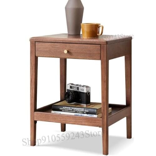 Solid Wood Side Table Small Apartment Oak Corner Table Nordic Simple Sofa Side Table Home Living Room Small Coffee Table