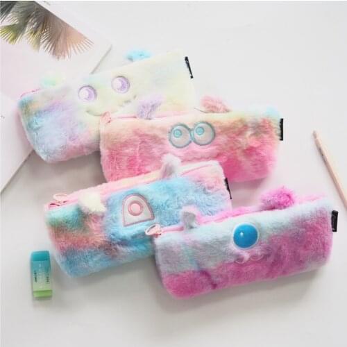 Colorful Little Monster Trapezoid Pencil Case Stationery Storage Organizer Bag School Office Supply Escolar