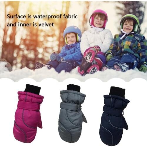 2021 Kids Winter Warm Snowboard Ski Gloves Snow Mittens Children Waterproof Cycling Skiing Sport Thicken Velvet Gloves