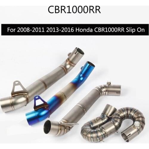 For Honda CBR1000RR 2008-2012 2013-2016 Exhaust Pipe Motorcycle Front Mid Link Pipe Slip On Tail Pipe 51 61 mm Escape Modified