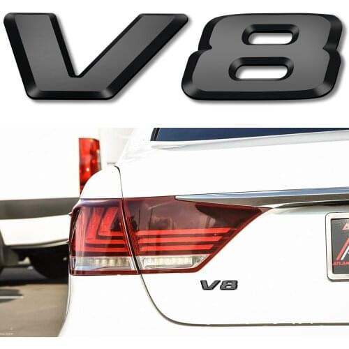 Emblem V8 Sticker For AMG Mercedes Bezn Volvo Audi BMW VW Volkswagen Skoda Ford Chevrolet Car Durable Compatible Trunk Sticker