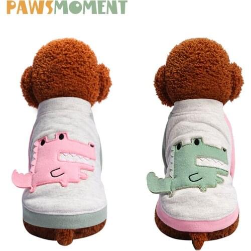 Cotton Chihuahua Cute Crocodile Embroidery Sweater XS-XL Pet Dog Clothes for Small Dogs Clothing Puppy Tshirt for Cat Para Perro