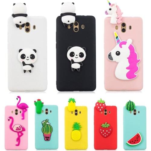 Kawaii 3D Panda Unicorn Cactus Pineapple Silicone Phone Case on for Huawei Mate 10 20 30 Lite Mate 20 Pro Case Etui Women Child