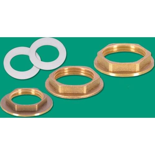 Brass BSP 1/2" 3/4" 1" Female Thread Pipe Fitting Hex Flanged Lock Fastening Nut