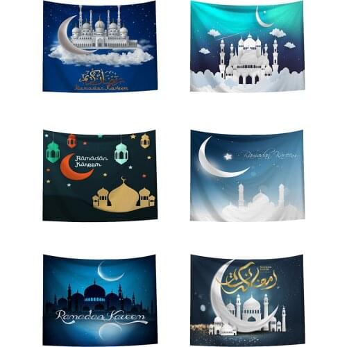 2021 Hot Background Cloth Wall Muslim Ramadan festival Decoration Moon Hanging Tapestry Home Mural Beach Towel Ramadan Tapestry