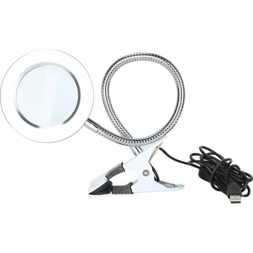 7W USB Rechargeable LED White Light Magnifier 8X Magnifying Lamp For Tattoo Beauty Reading USB Charging 8 Times Magnification