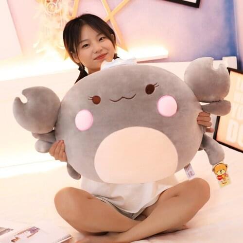 Cute crab orange fuchsia-brown doll aquarium big gate crab plush toys creative crab doll cloth birthday gift