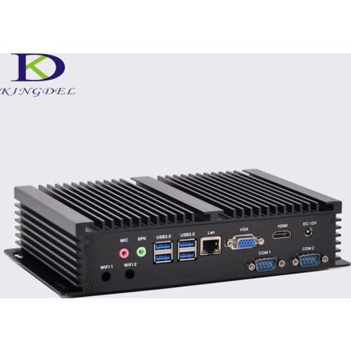 Kingdel New arrival Fanless Mini Computer Windows 10 i3 5005U Dual Core 2*RS232 COM Port industrial PC Rugged Case HDMI