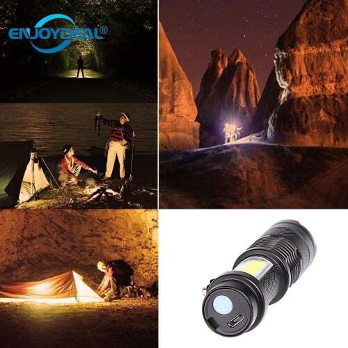 Mini USB Rechargeable LED Flashlight 3800lm 3Modes Adjustable ZoomableTorch