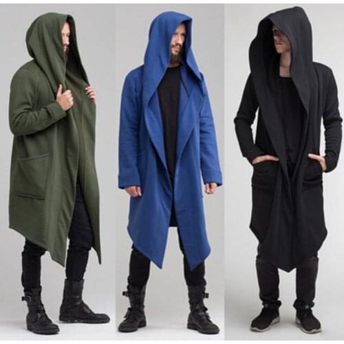 Fashion Hoodie Mens Womens Warm Hooded Solid Coat Jacket Spring Autumn Cardigan Burning Man Costume Oversize