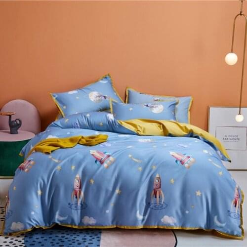 Spaceship 600TC Egyptian Cotton Bedding Sets Queen King Size Duvet Cover Flat/Fitted Sheet Pillowcase