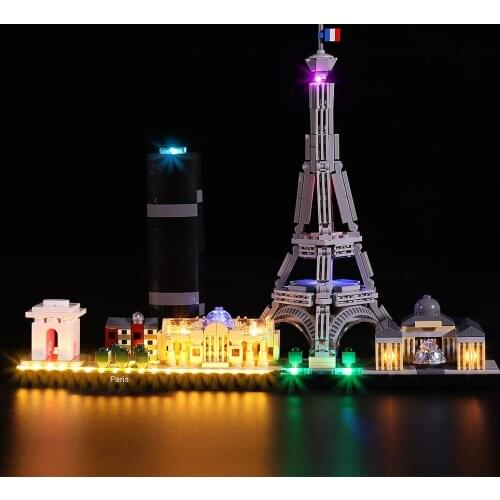 Led Light Kit For 21044 Paris skyline City night view series blocks, DIY decorationfor adult childrens toys(led only,no blocks)
