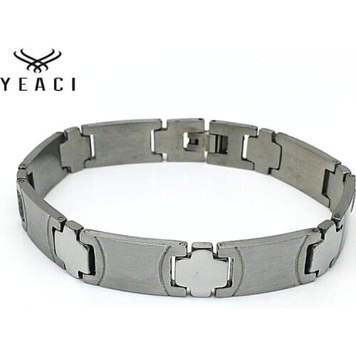 New Fashion Hip Hop Rock Mens Bracelet Punk Stainless Steel Cross Bracelet for Men Free Shipping S-088