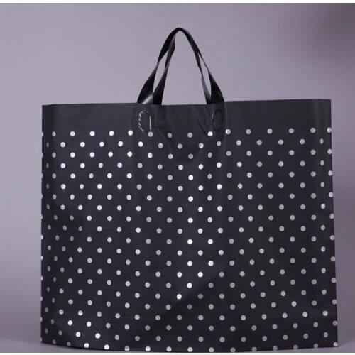 35*25cm+6cm Plastic Shopping Bags with Handle Pink Boutique Clothes Gift Packaging Bag Plastic Shopping Bags Handles