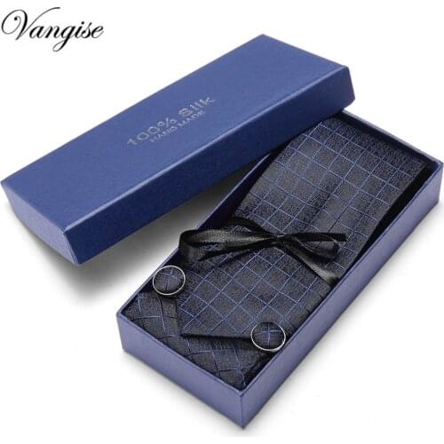 Gift box 2020 New 7.5cm Mens Tie 100% Silk Vangise 35 Colors Paisley Ties For Men Wedding Business Style Dropshipping Tie Set