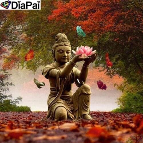DiaPai 100% Full Square/Round Drill 5D DIY Diamond Painting "Religious Buddha" Diamond Embroidery Cross Stitch 3D Decor A21000