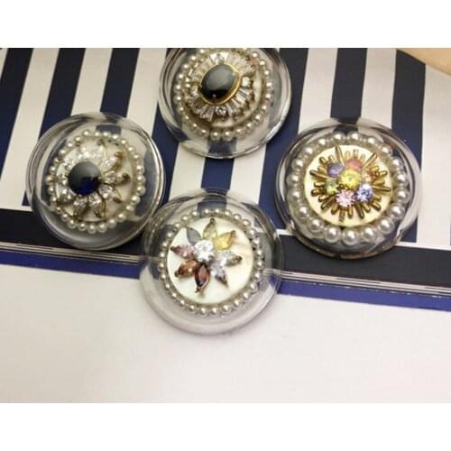 Rhinestone buttons luxury zircon coat coat fur fur coat tweed decorative buttons