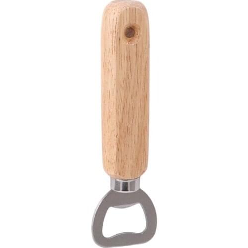 Oak Handle Beer Bottle Opener Stainless Steel Beer Bottle Opener Beverage Bottle Opener