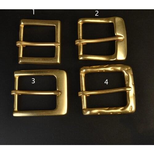 DIY leather craft 40mm inner width 4 design solid brass material belt pin buckle 3pcs/lot